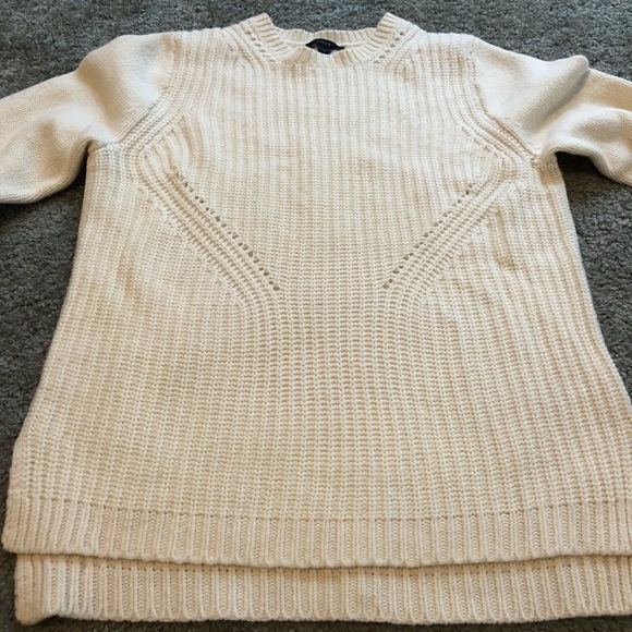 J. Crew knit ribbed cream classic sweater wool - Picture 4 of 7